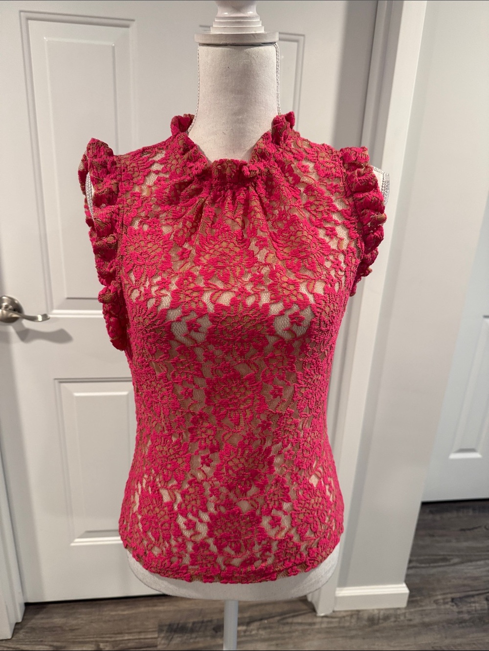 NWT Anthropologie Dolan Lace Top Pink Rose in Size S NEW WITH TAGS - Picture 3 of 12